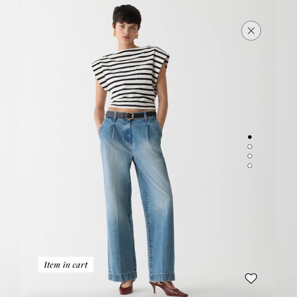 NWT J. Crew Essential Wide Leg Jean in Ruth Wash, size 30